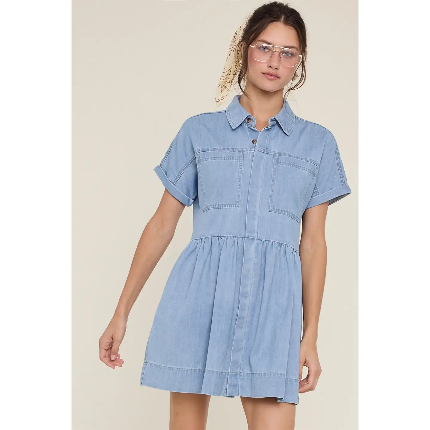 Wishlist Apparel denim button-up dress