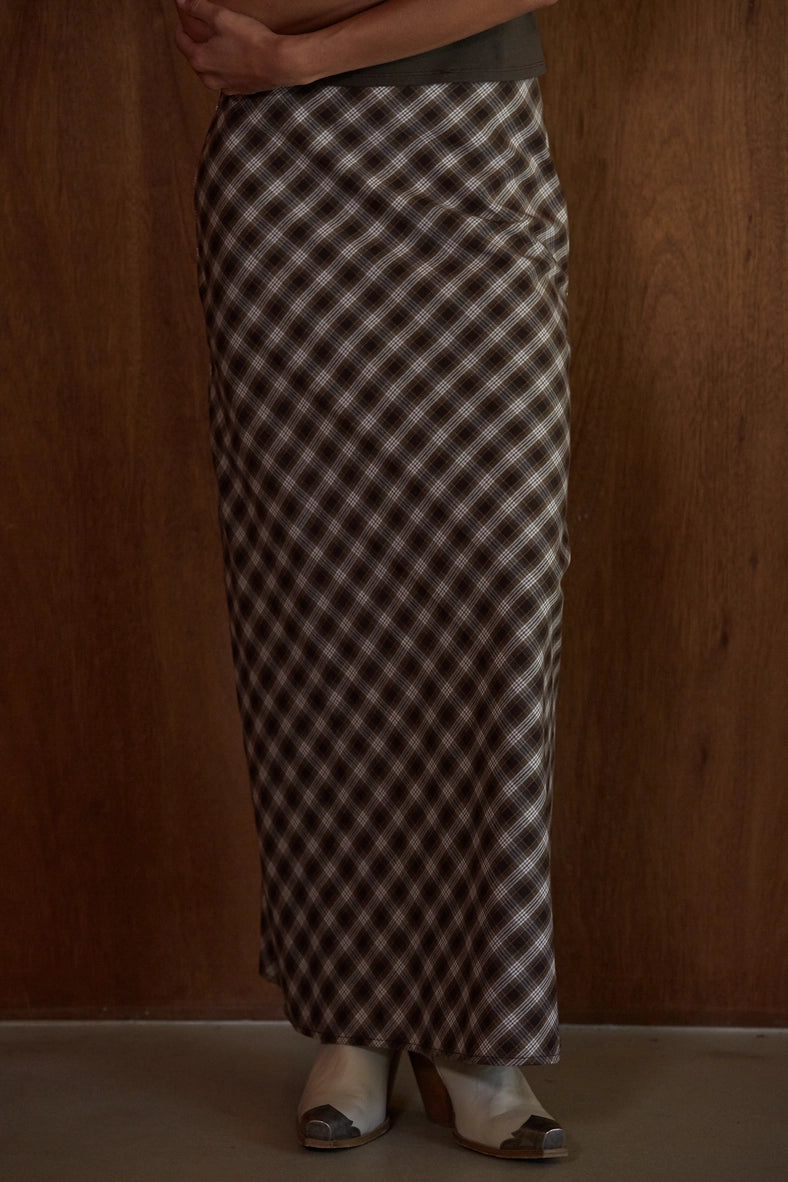 By Together plaid midi skirt