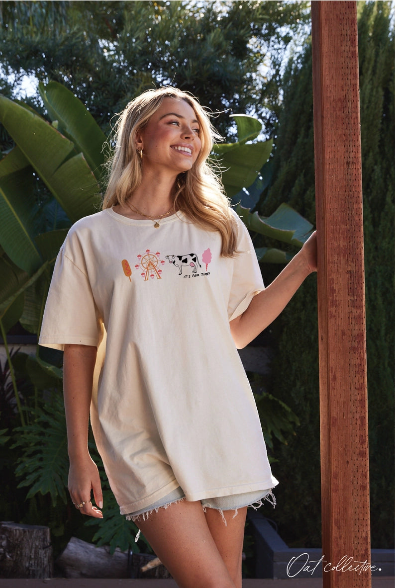 Oat Collective fair time oversized graphic tee