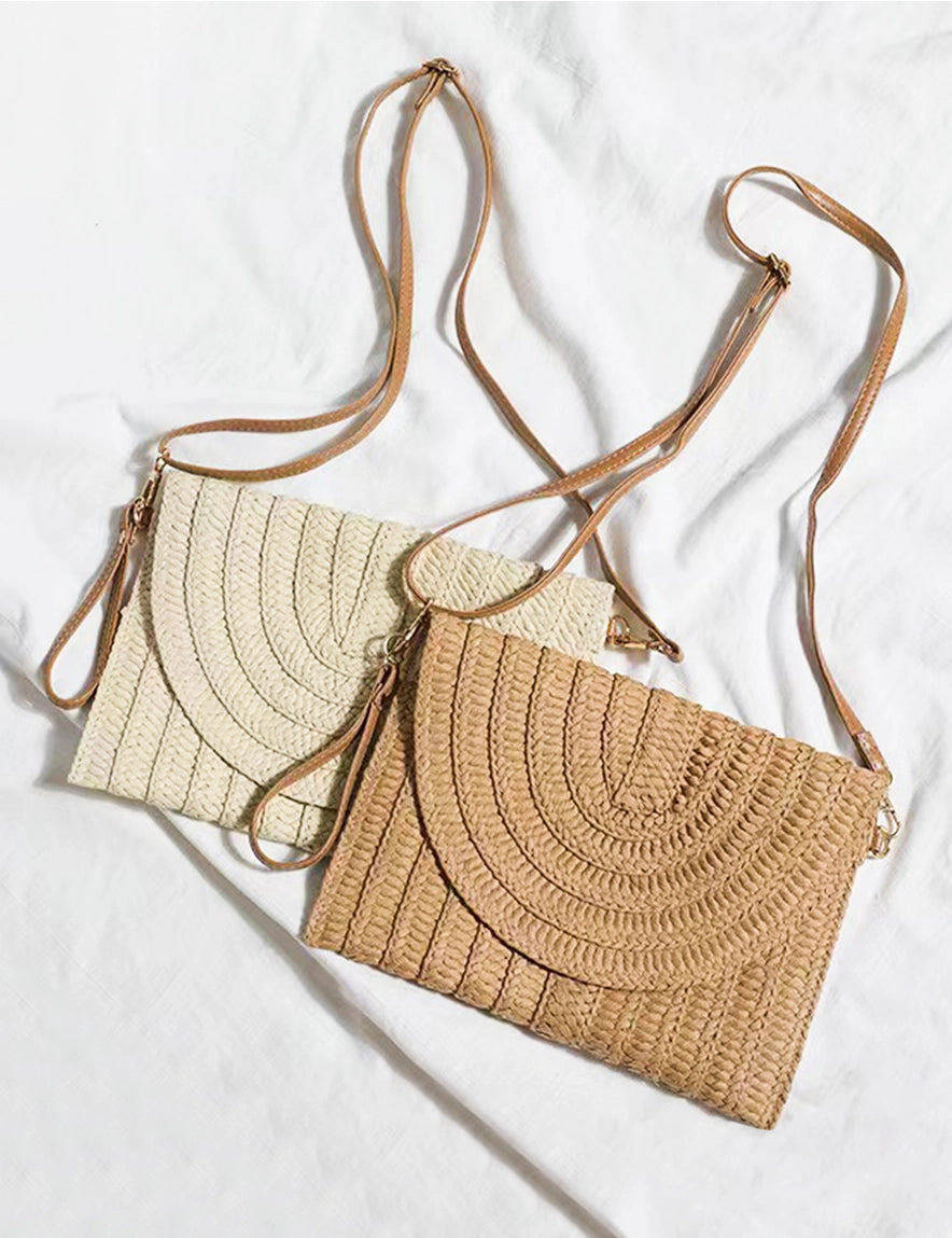 Hidden Brand straw messenger bag