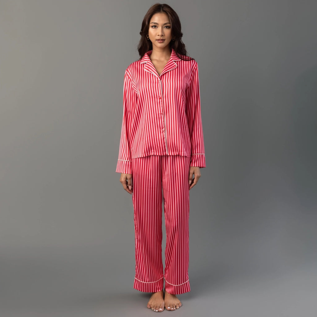 Panache Apparel Co. striped satin pajamas