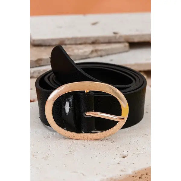 Josslyn classic oval buckle leather belt