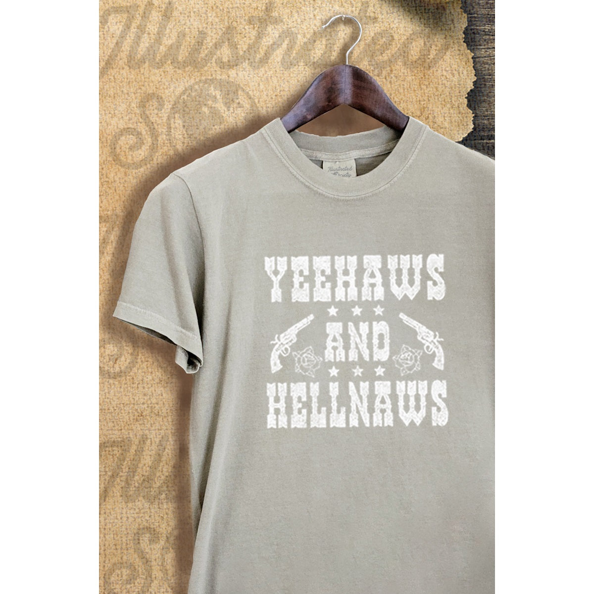 Illustrated Society yeehaws and hellnaws vintage graphic tee