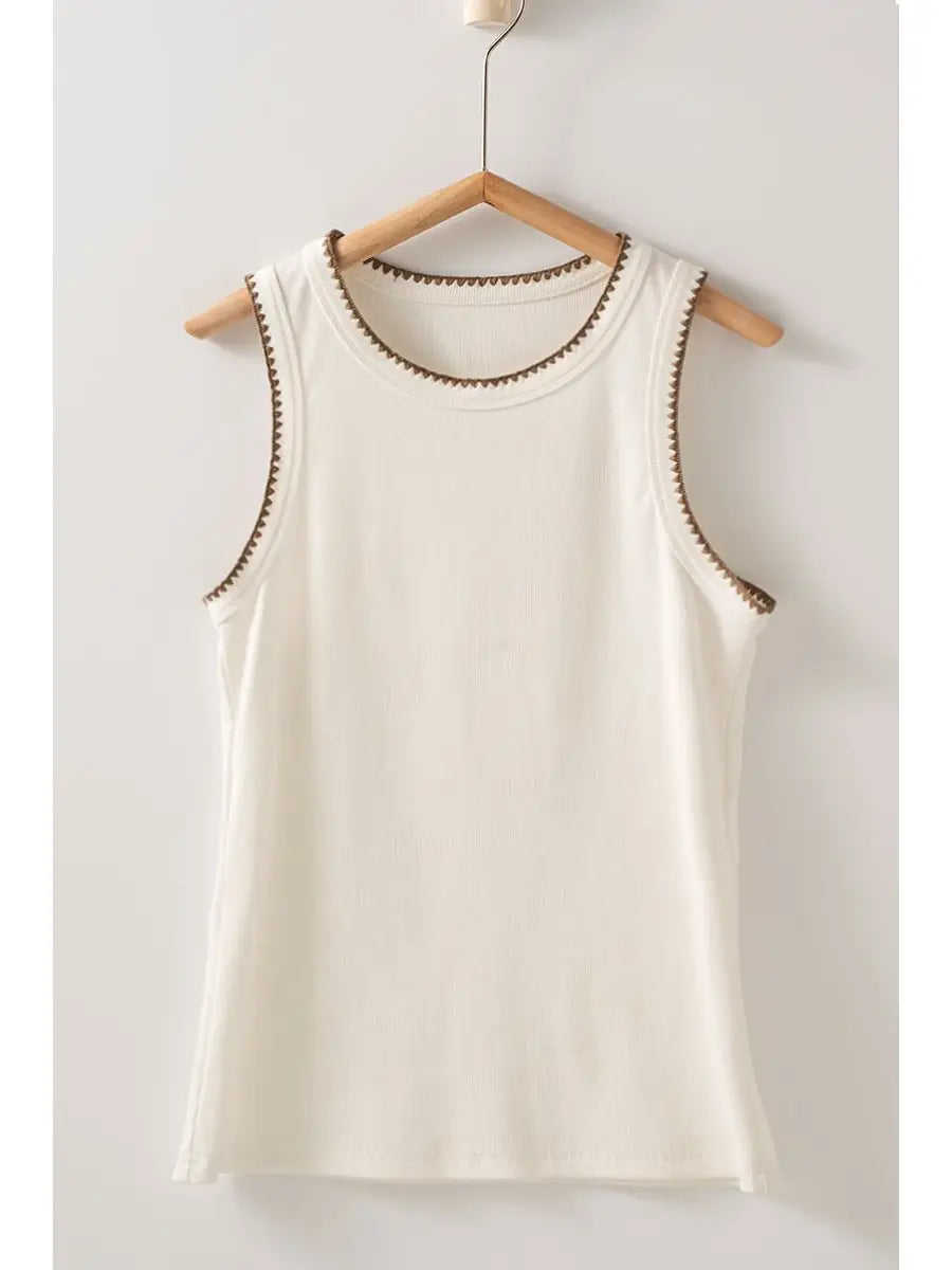 Urban Daizy contrast trim ribbed tank top