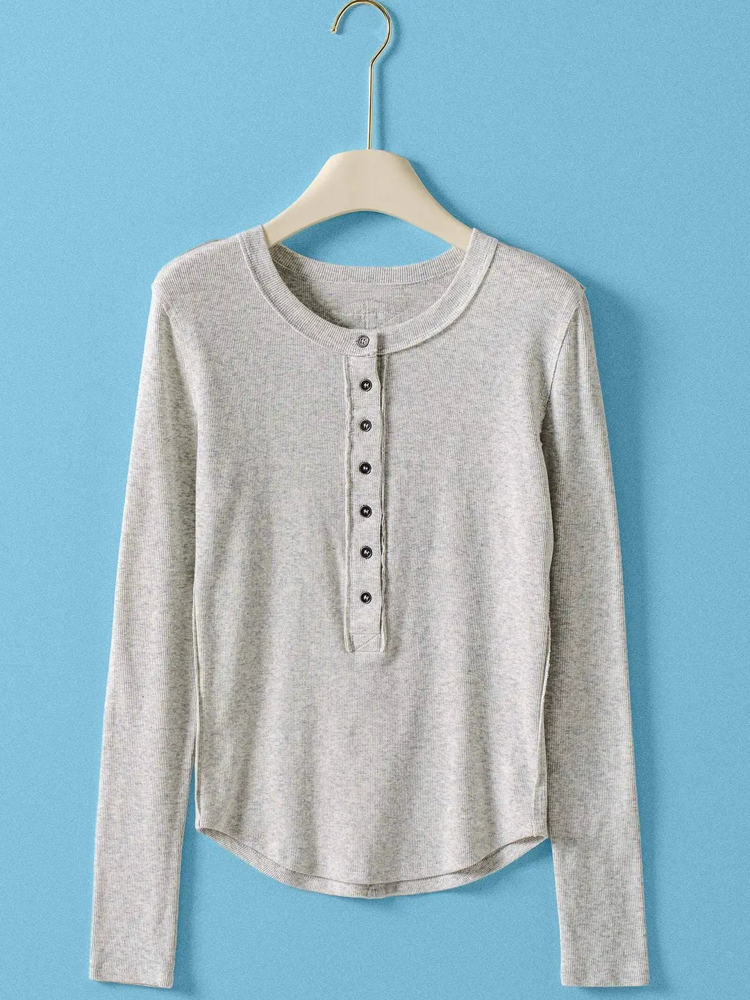 Urban Daizy ribbed henley long sleeve top