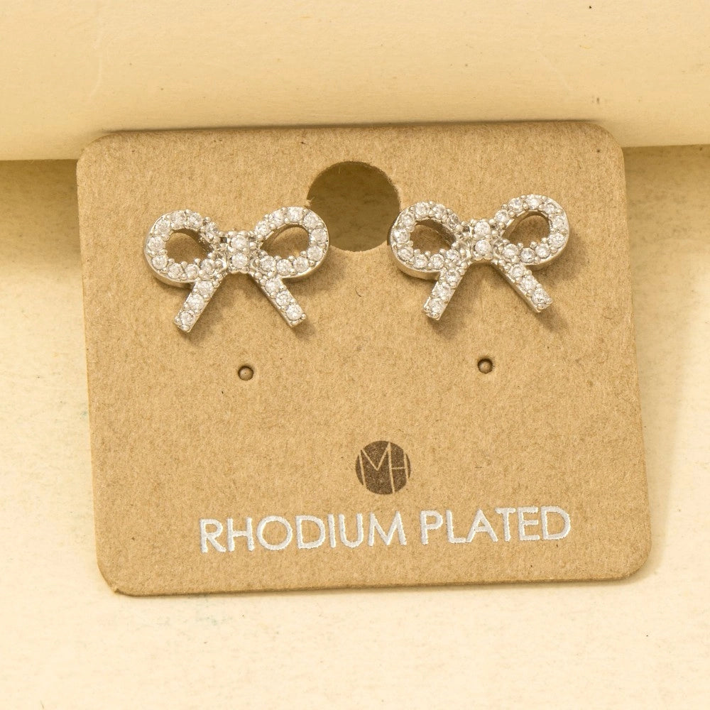 Anarchy Street ribbon bow stud earrings