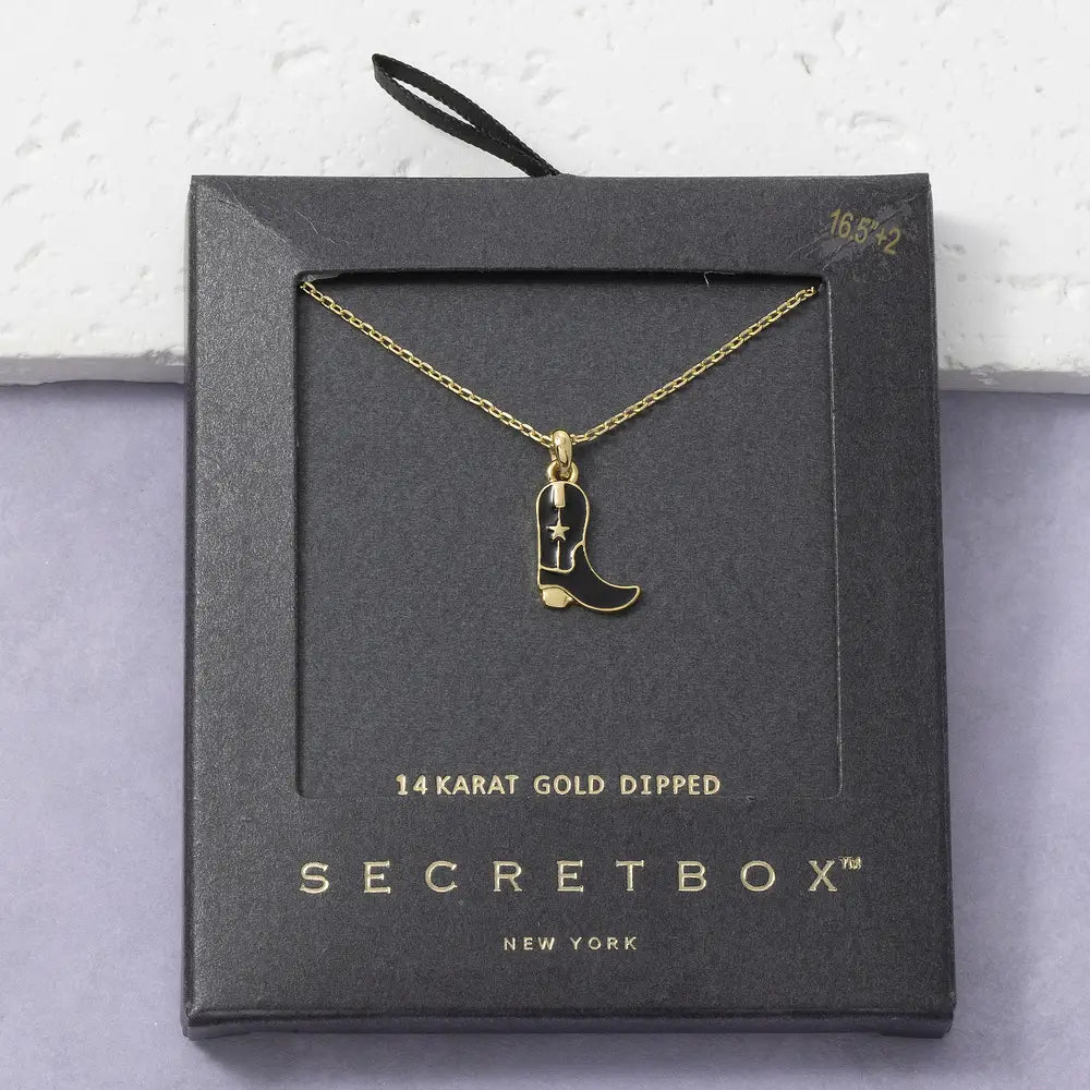 Anarchy Street 14K gold-dipped cowboy boot necklace