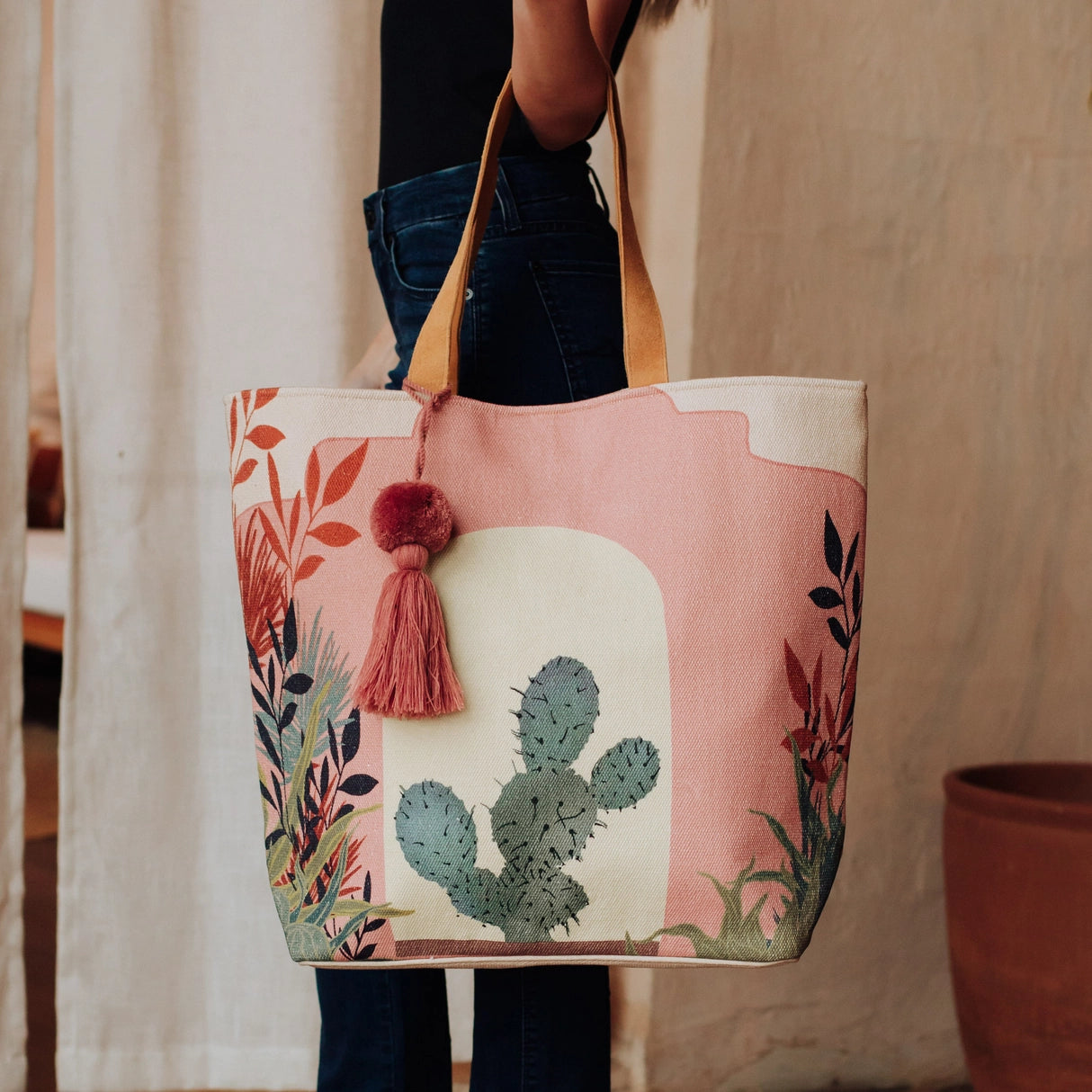 Panache Apparel Co. pink cactus tote