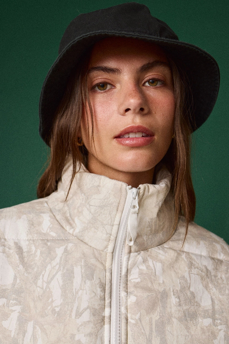 Papermoon camo quilted puffer jacket