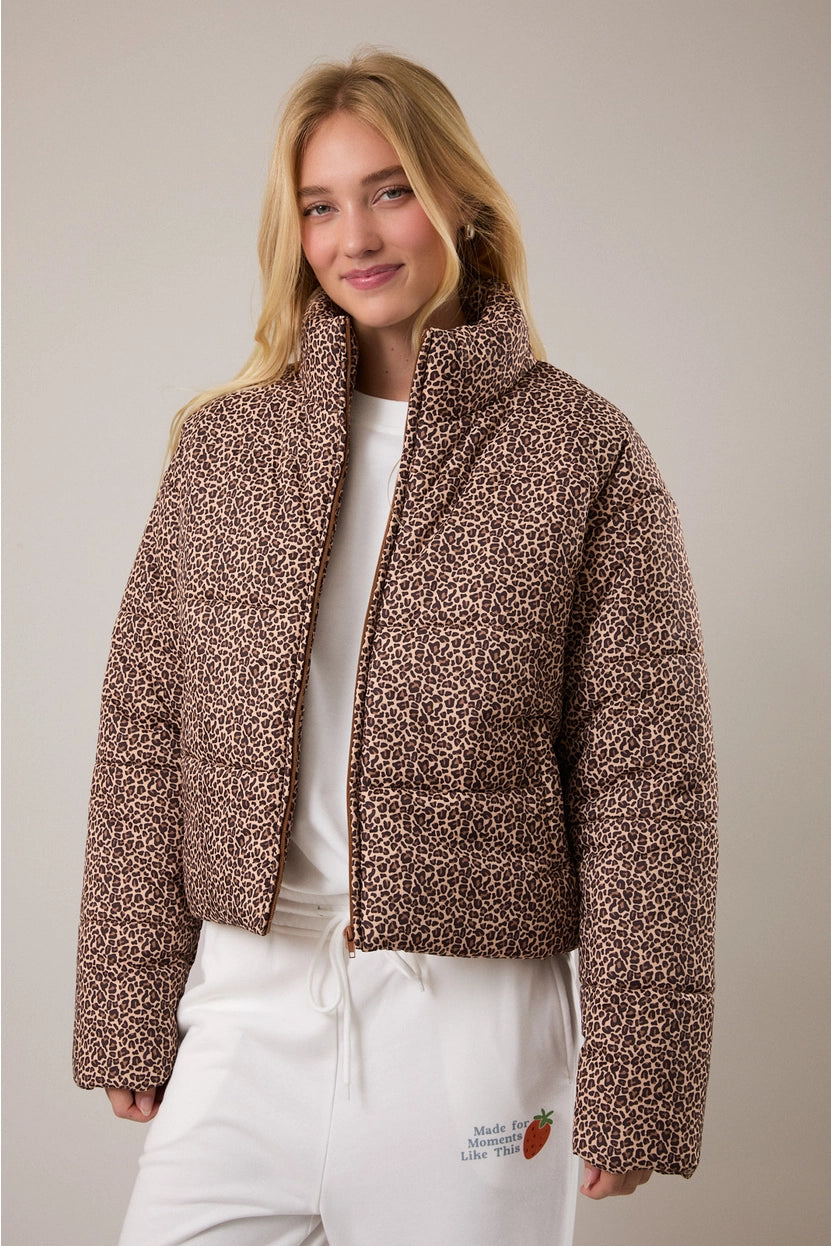LE LIS leopard print puffer jacket