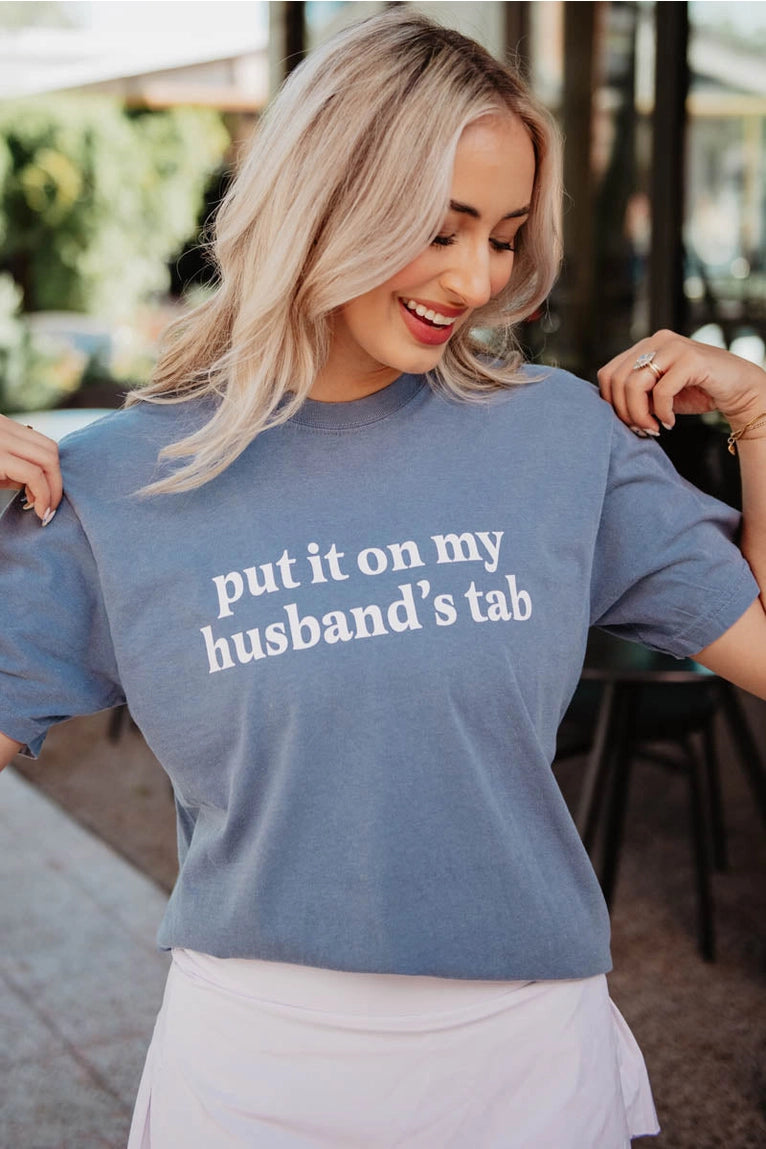 Katydid "put it on my husband's tab" tee