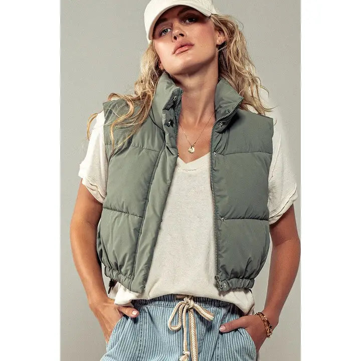 Urban Daizy puffer vest with adjustable hem