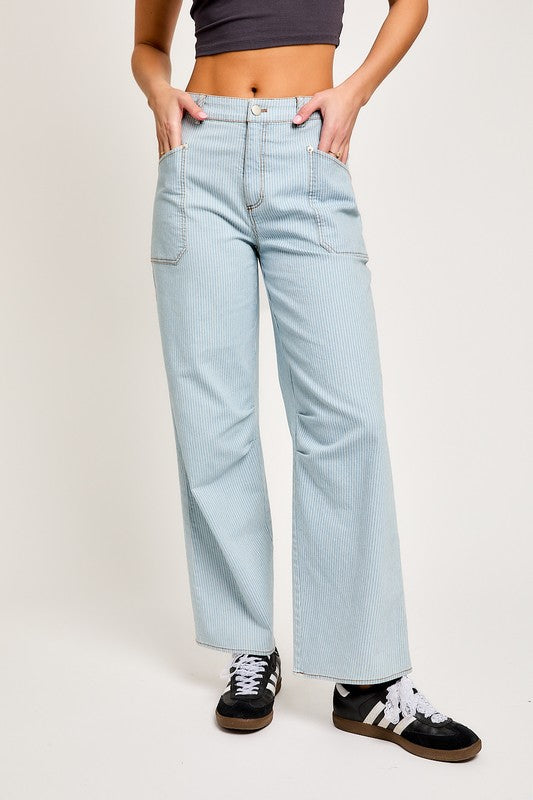 LE LIS pocket detail wide leg pants