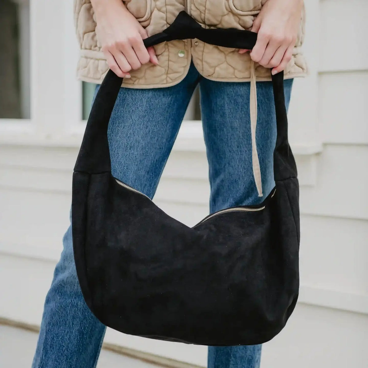 Katydid suede tote bag