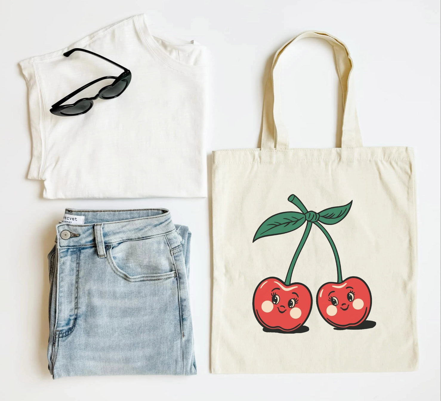 Mugsby vintage cherry tote bag