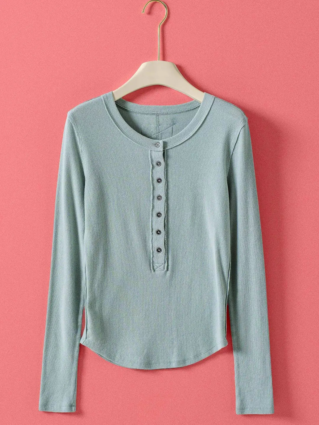 Urban Daizy ribbed henley long sleeve top