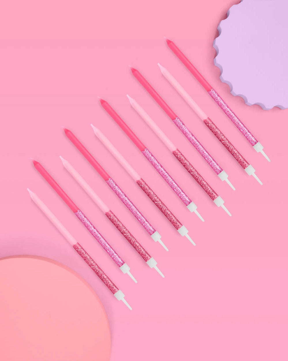 xo, Fetti 10-pack pink glitter candles