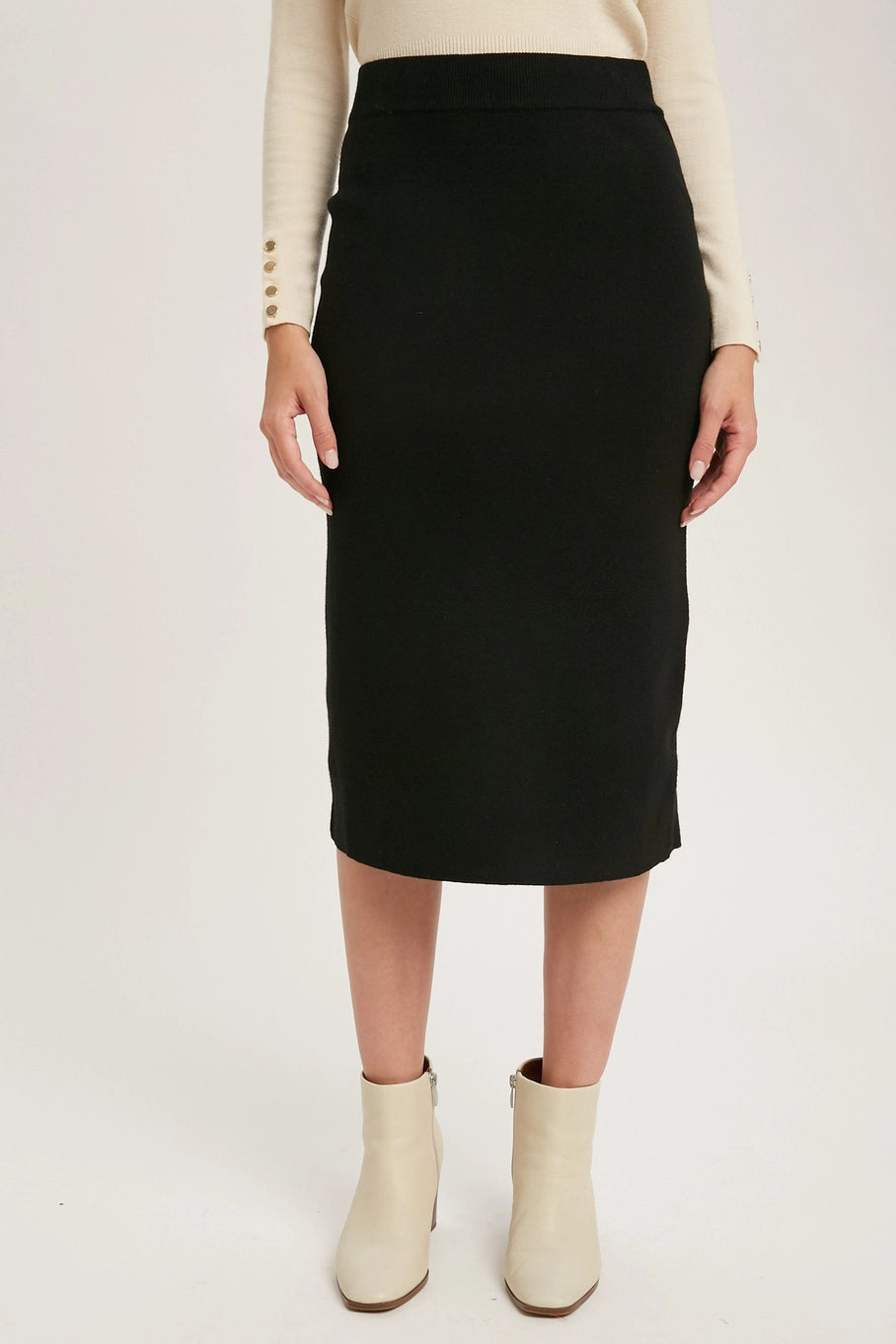 Bluivy h-line midi sweater skirt