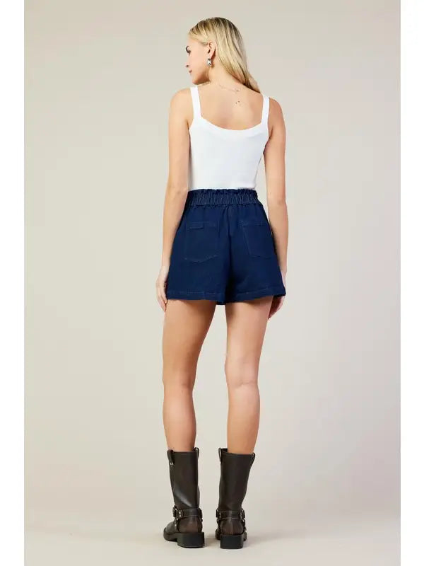 Skies are Blue stretch high-waisted denim shorts