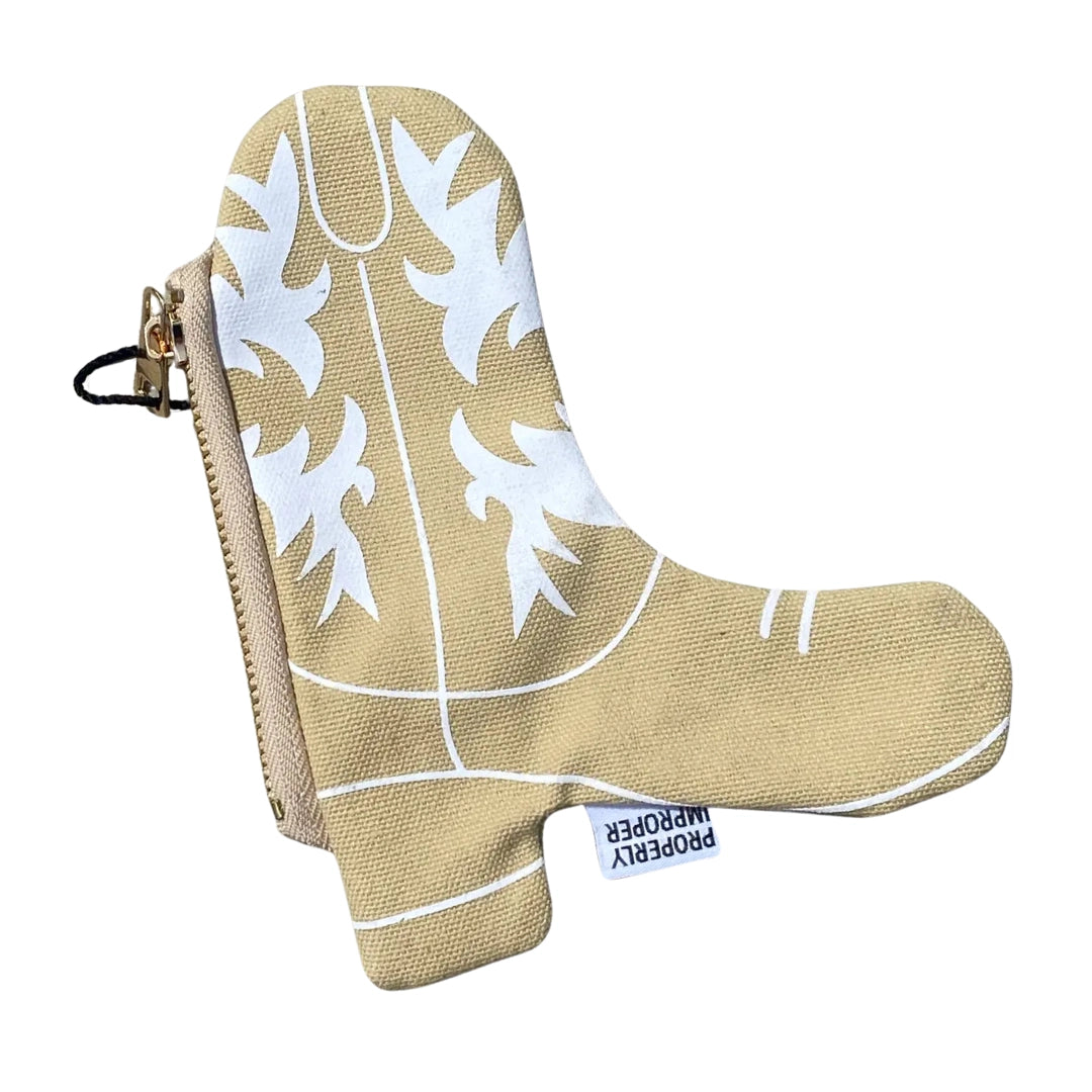 Properly Improper cowgirl boot canvas pouch