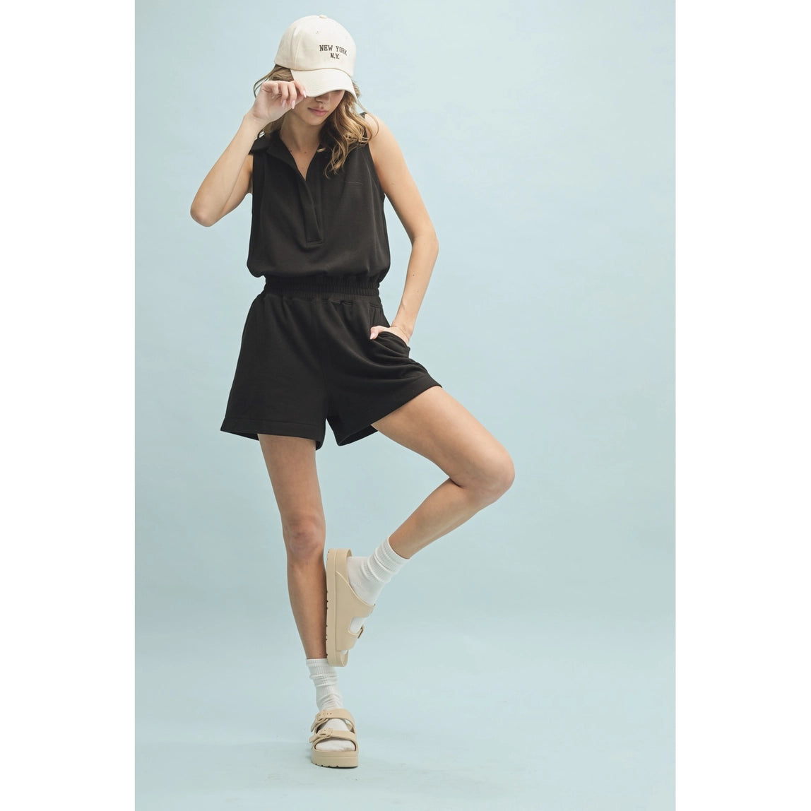 Wishlist Apparel athletic collared romper