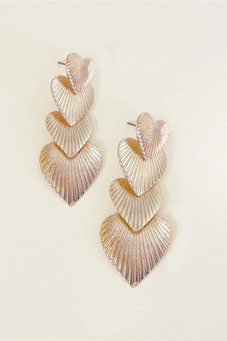 Josslyn layered heart drop earrings