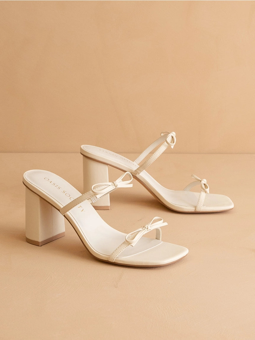 Oasis Society double strap bow heels