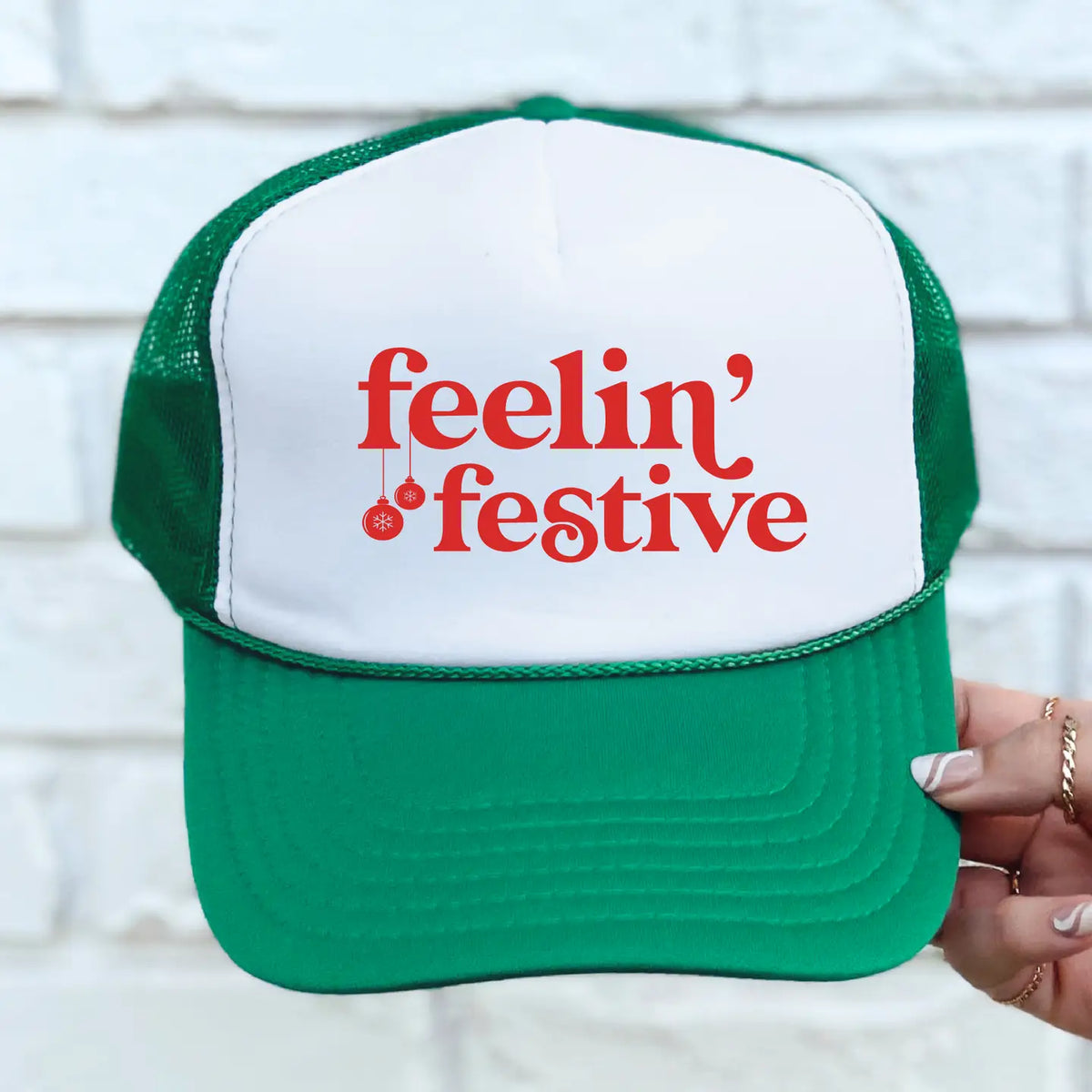 Bash feelin' festive trucker hat