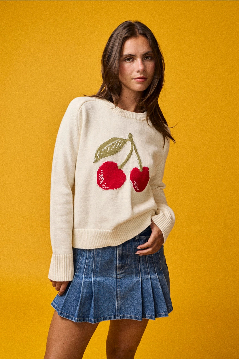 Papermoon cherry graphic sweater