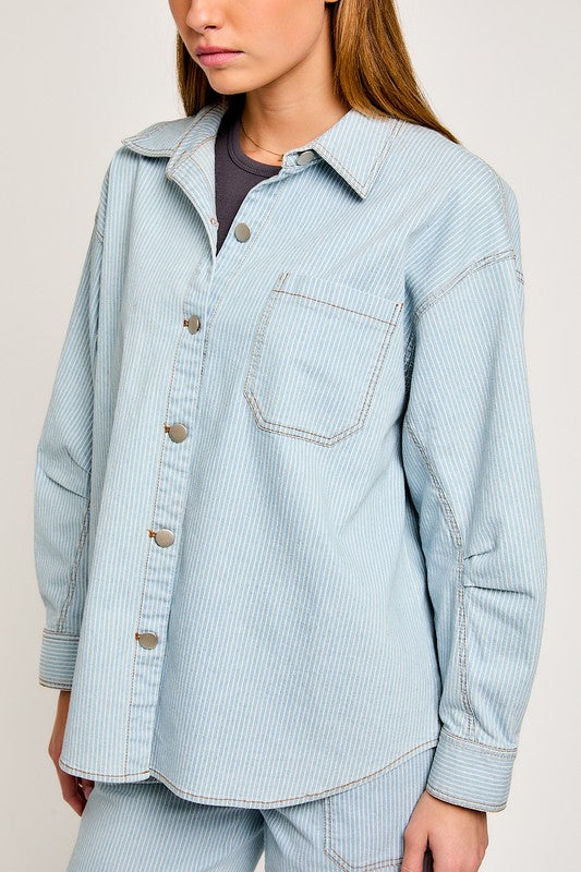 LE LIS oversized denim shacket