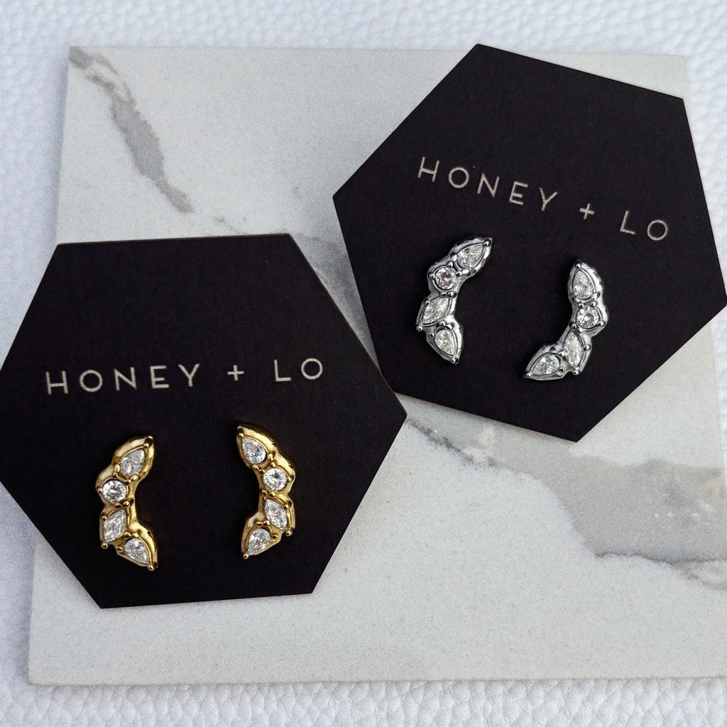 Kismet ivy free form crystal studs