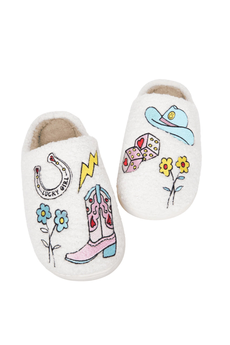 Katydid lucky cowgirl cozy slippers
