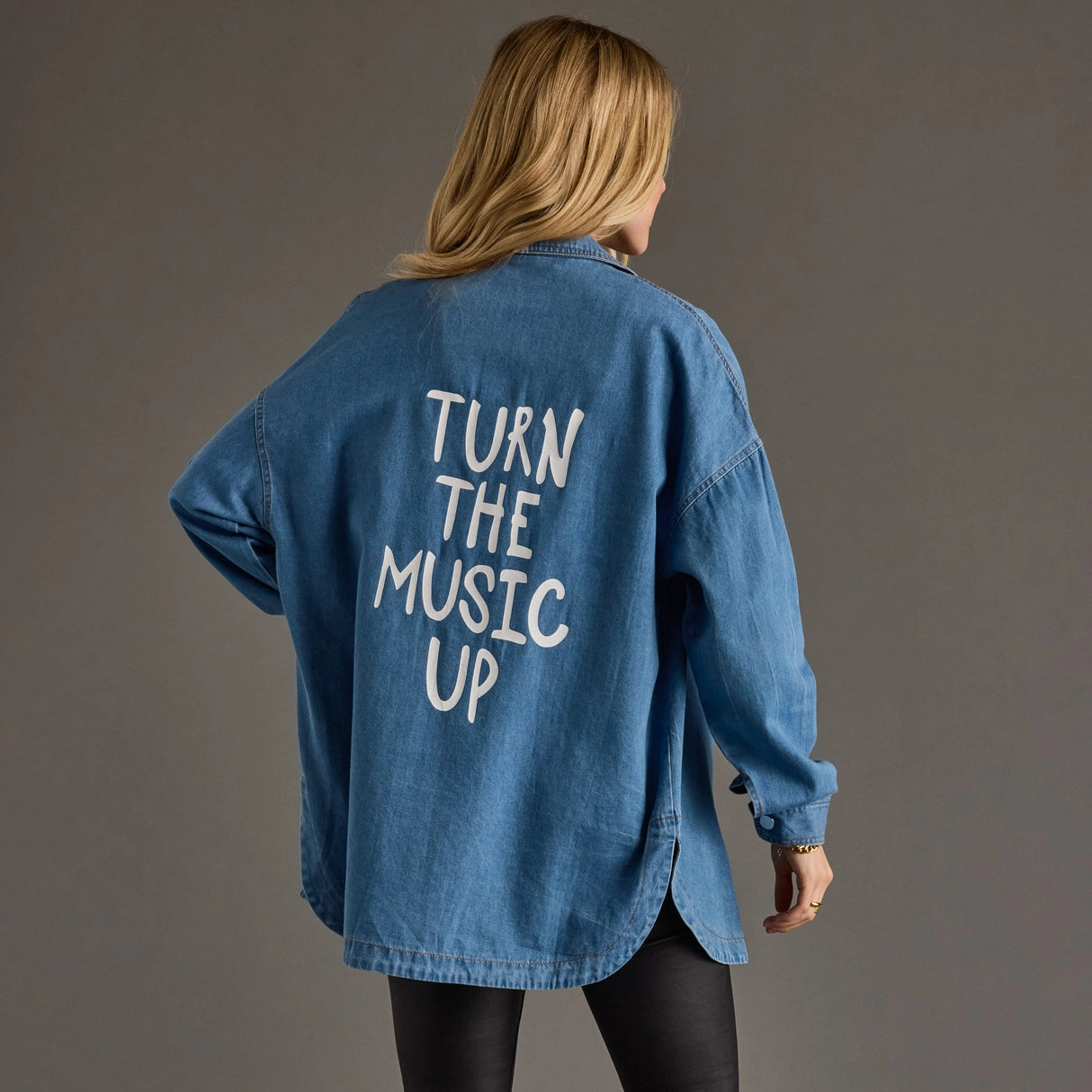 Panache Apparel Co. printed denim overshirt