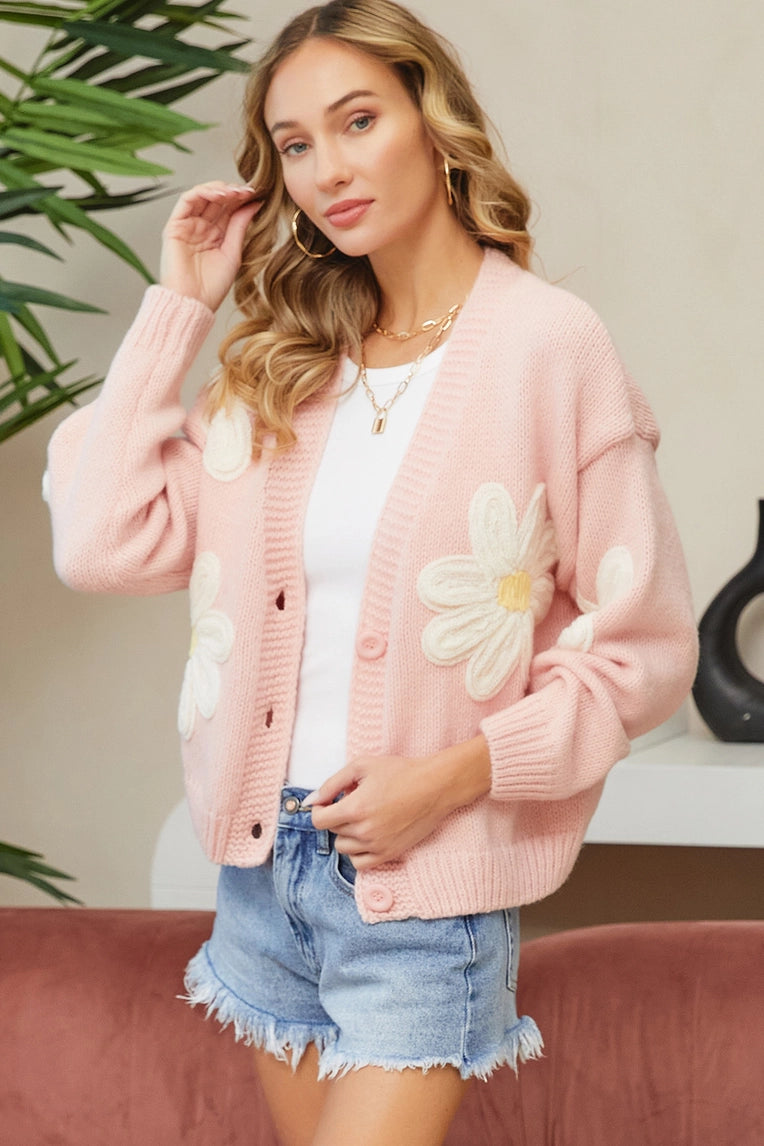 Sweet Lovely daisy patch cardigan