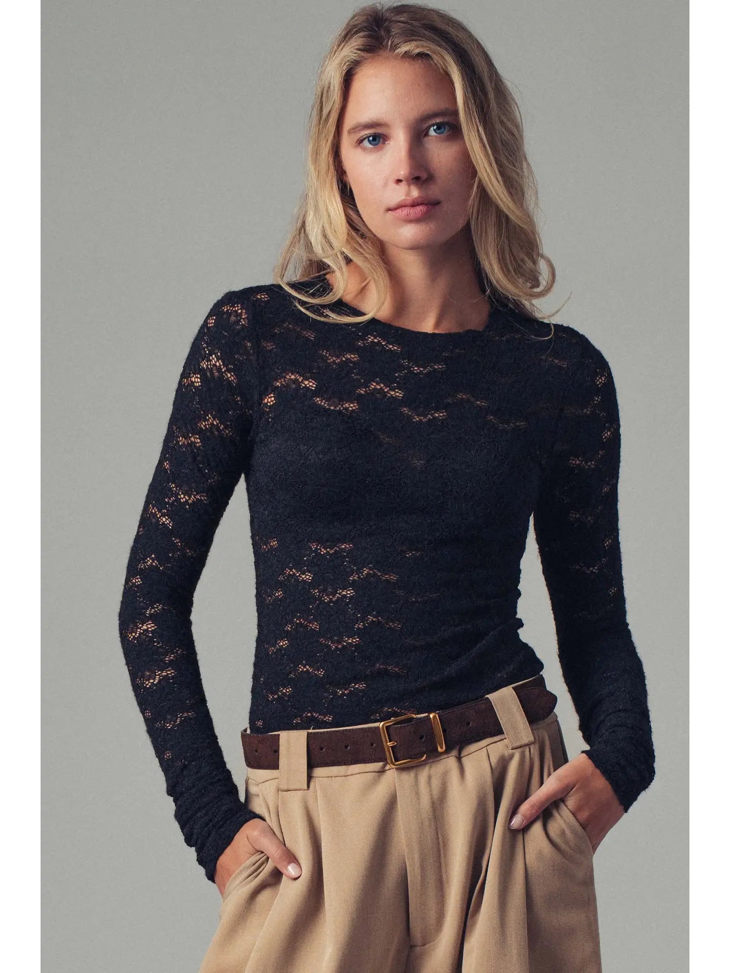 Urban Daizy floral stretch lace layering top