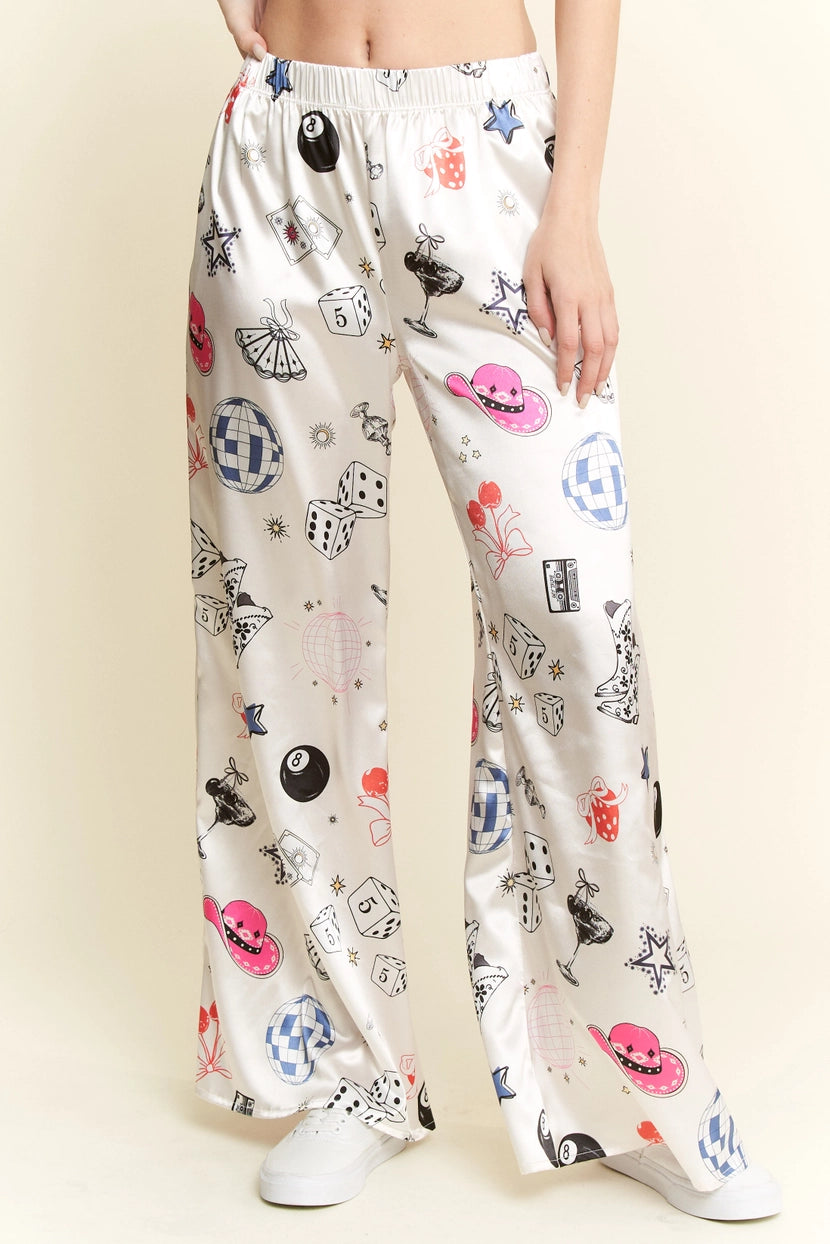 Jade by Jane party collage satin pants