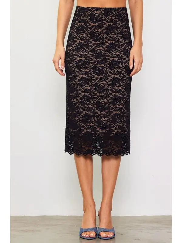 Skies are Blue lace midi skirt