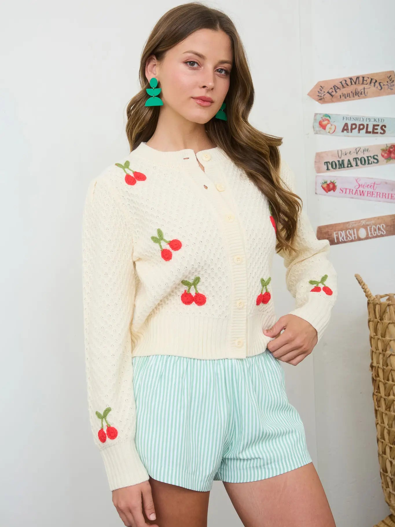 Blu Pepper crochet cherry cardigan