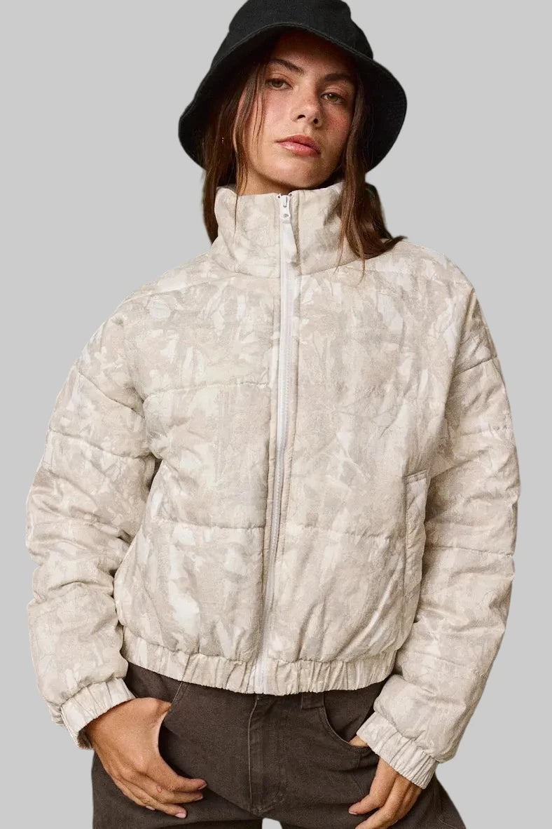 Papermoon camo quilted puffer jacket