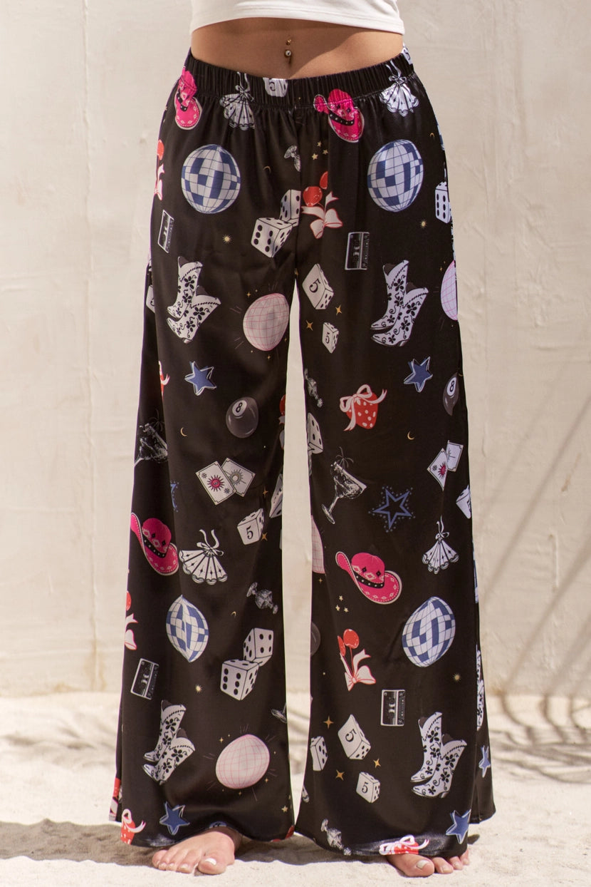 Jade by Jane party collage satin pants