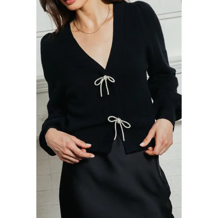 Skies are Blue bow detail cardigan