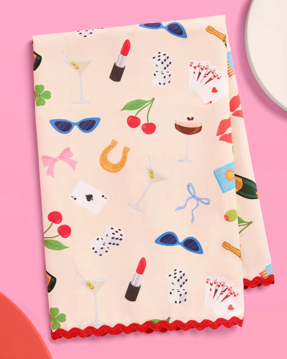xo, Fetti cherry & martini tea towel