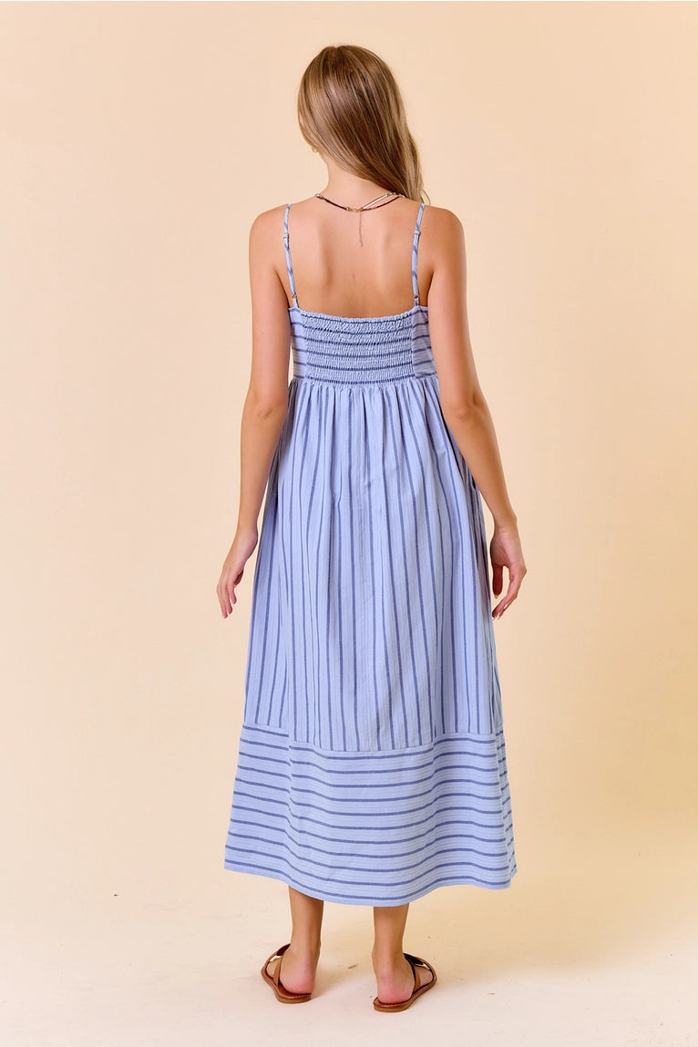 Doe and Rae stripe maxi dress