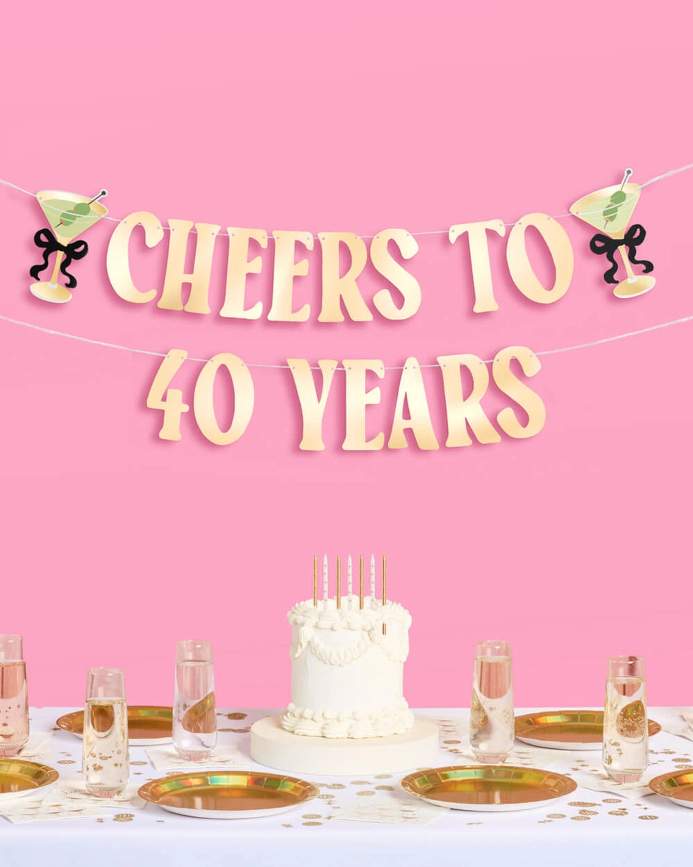 xo, Fetti cheers to 40 years banner