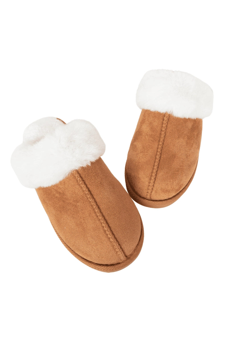 Katydid faux fur slippers