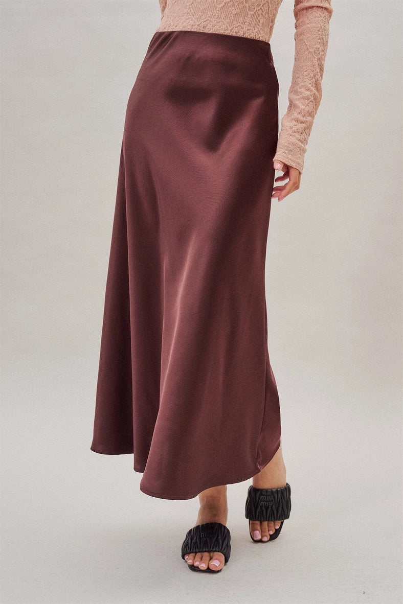 Urban Daizy satin maxi skirt