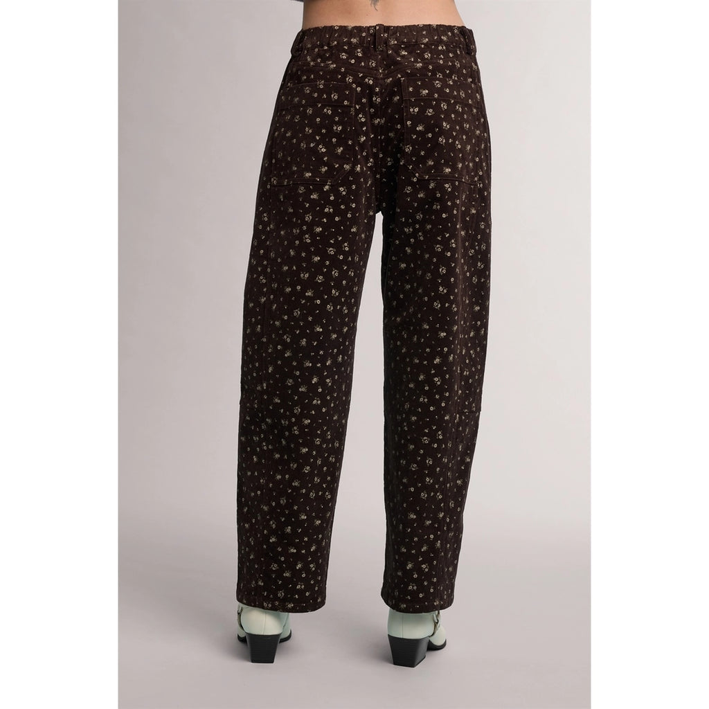 Wishlist Apparel floral print corduroy wide leg pants