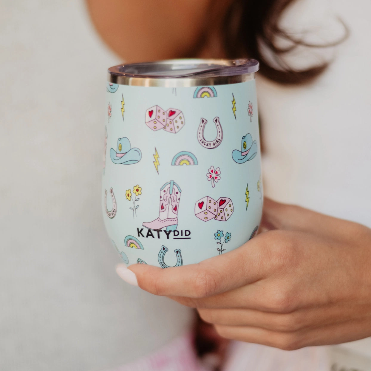 Katydid wine tumbler