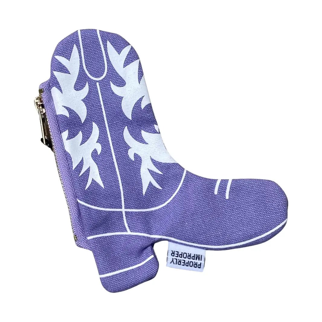 Properly Improper cowgirl boot canvas pouch