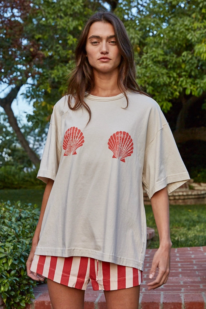 By Together shell graphic oversized tee